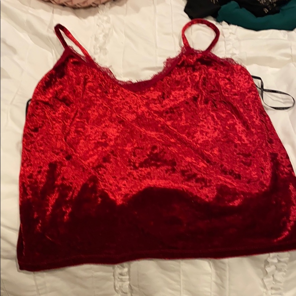 Velvet red tank top